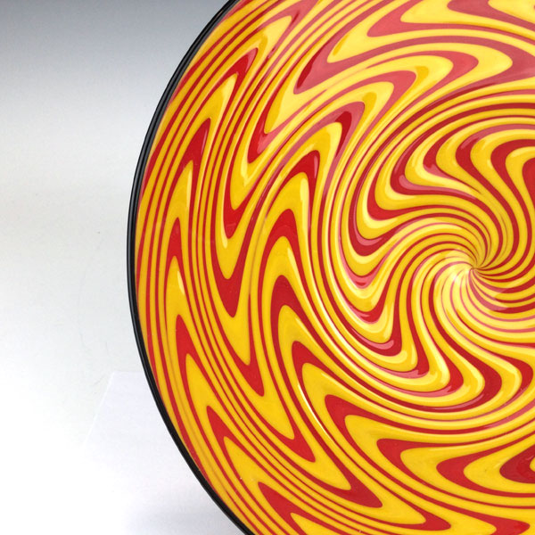 Red & Orange Cane Plate with stand - Image 2